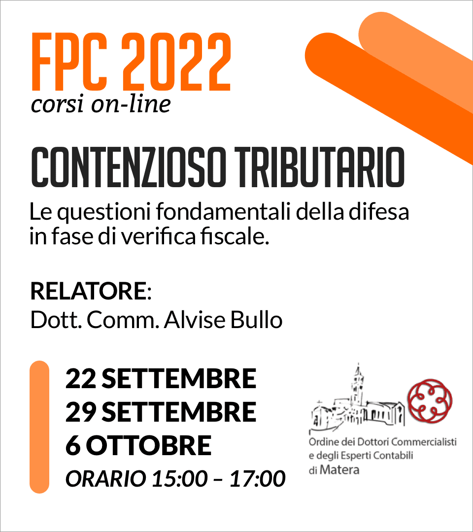 Webinar - Contenzioso tributario